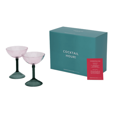 Cocktailglas in coupevorm, set van 2, in cadeauverpakking by Urban Nature Culture