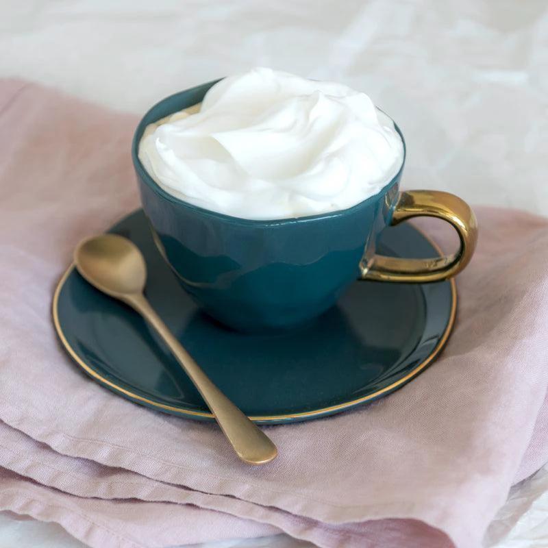 Good Morning bord Ø17 cm - Blauw Groen (set van 4) by Urban Nature Culture