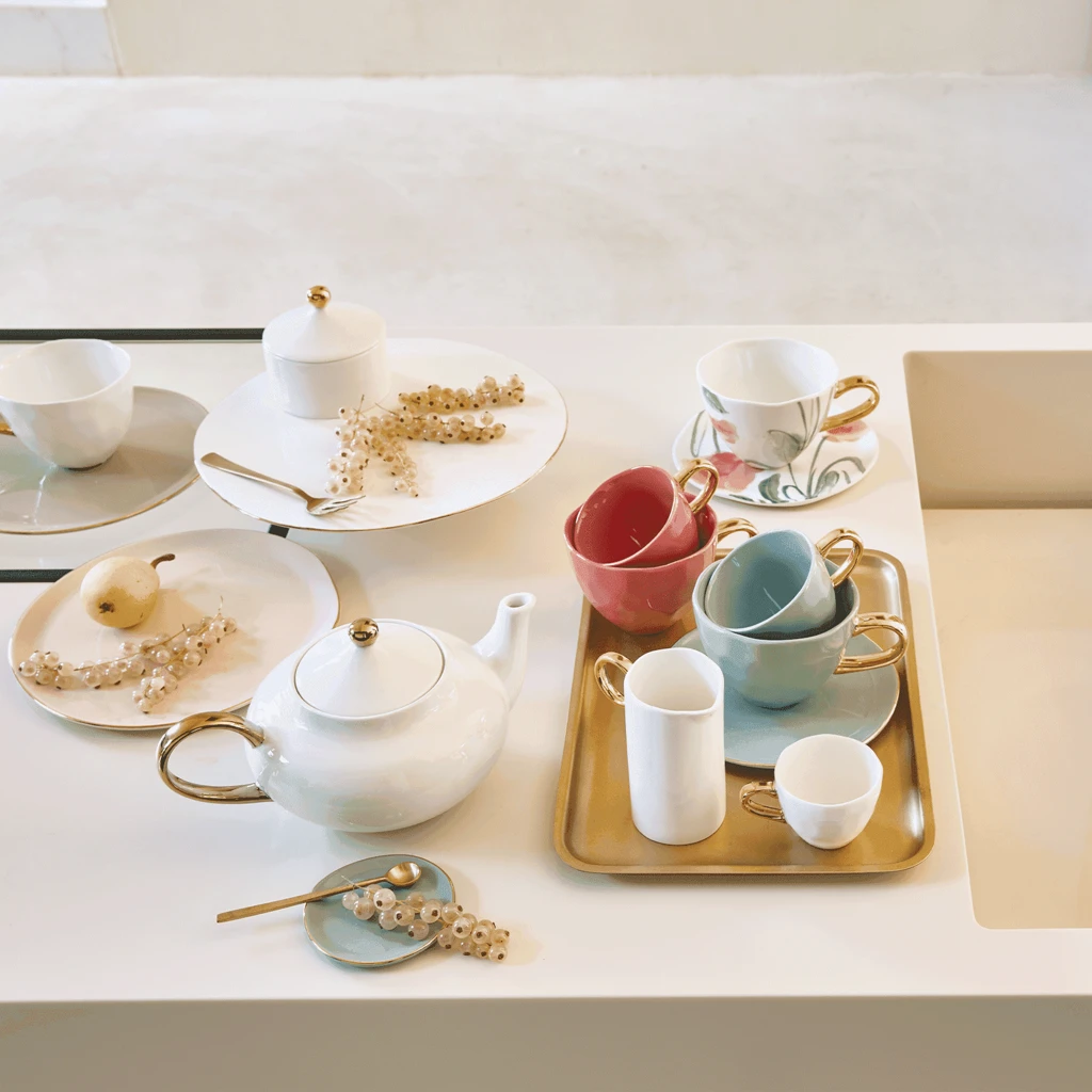 Good Morning bord Ø17 cm - Wit (set van 4) by Urban Nature Culture