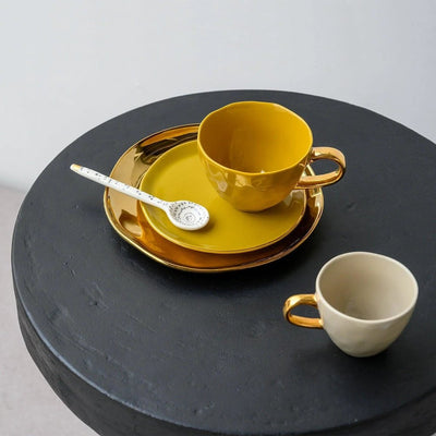 Good Morning bord Ø21 cm - Goud (set van 4) by Urban Nature Culture