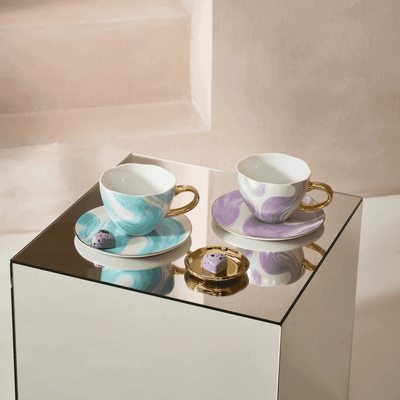 Good Morning bord Ø9 cm - Goud (set van 4) by Urban Nature Culture