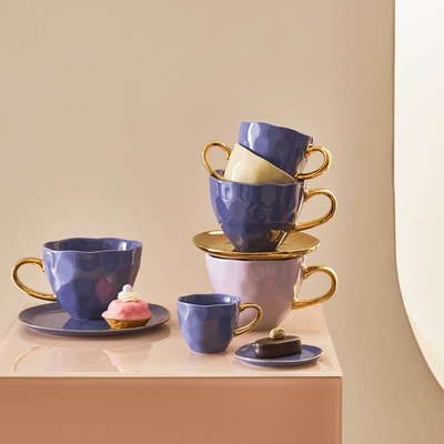 Good Morning bord Ø9 cm - Lila (set van 4) by Urban Nature Culture