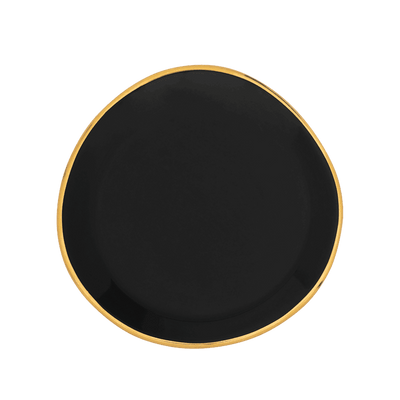Good Morning bord Ø9 cm - Zwart (set van 4) by Urban Nature Culture