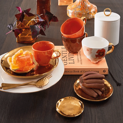 Good Morning kop Cappuccino / Thee Ø11 cm - Burnt Orange (set van 4) by Urban Nature Culture