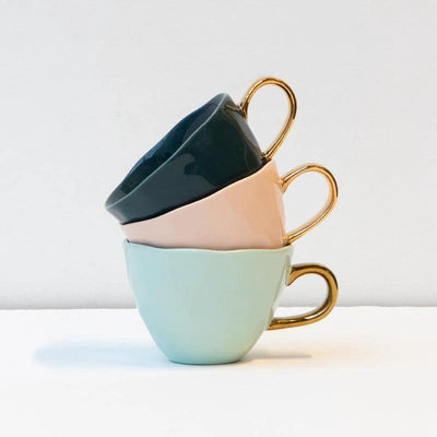Good Morning kop Cappuccino / Thee Ø11 cm - Celadon (set van 4) by Urban Nature Culture