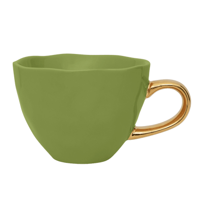 Good Morning kop Cappuccino / Thee Ø11 cm - Ever Green Sprig (set van 4) - depauwwonen
