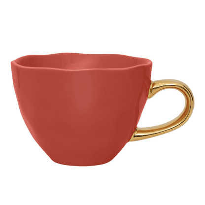 Good Morning kop Cappuccino / Thee Ø11 cm - Framboos (set van 4) - depauwwonen