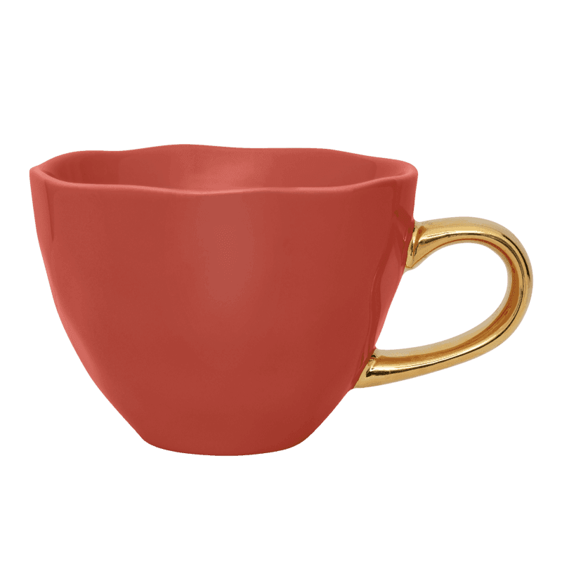 Good Morning kop Cappuccino / Thee Ø11 cm - Framboos (set van 4) - depauwwonen
