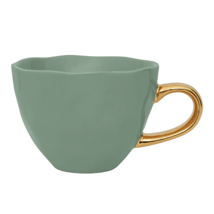 Good Morning kop Cappuccino / Thee Ø11 cm - Jade Glans (set van 4) - depauwwonen