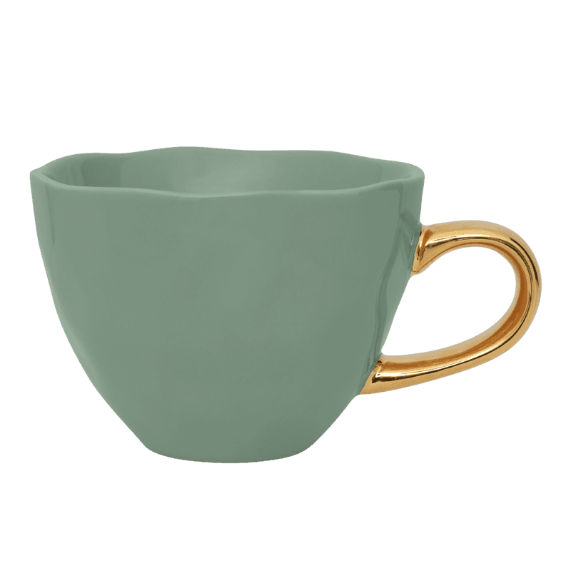 Good Morning kop Cappuccino / Thee Ø11 cm - Jade Glans (set van 4) - depauwwonen