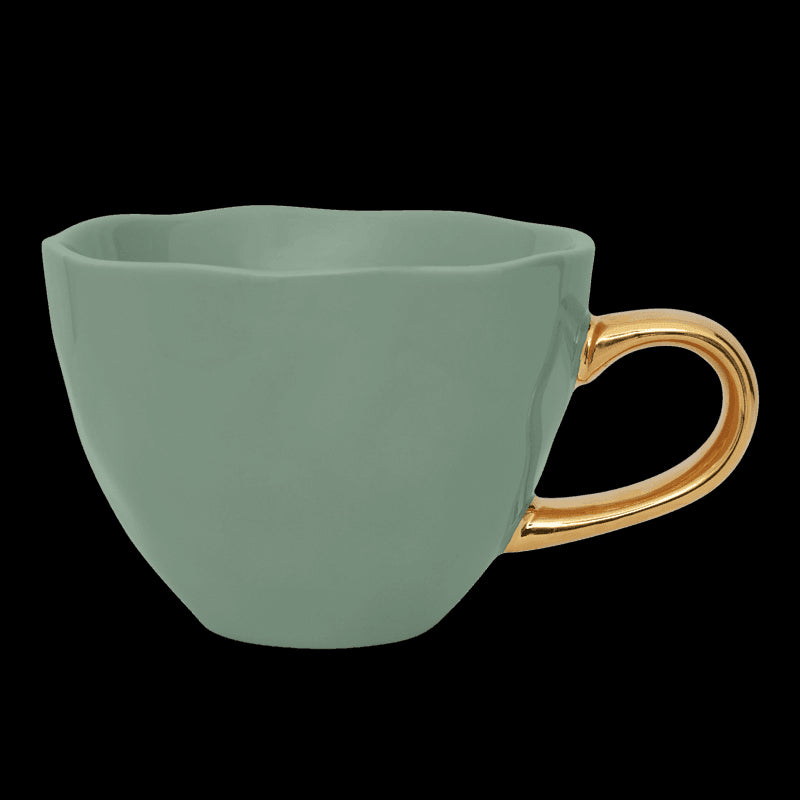 Good Morning kop Cappuccino / Thee Ø11 cm - Jade Glans (set van 4) - depauwwonen