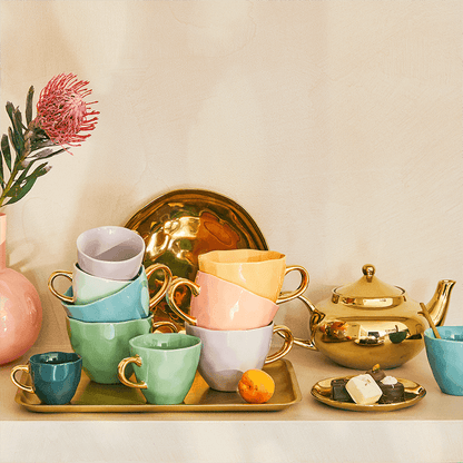 Good Morning kop Cappuccino / Thee Ø11 cm - Lila (set van 4) - depauwwonen