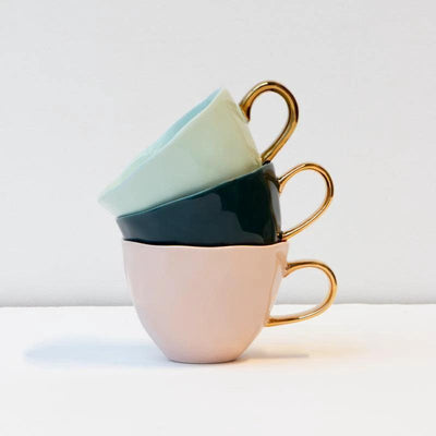 Good Morning kop Cappuccino / Thee Ø11 cm - Oudroze (set van 4) by Urban Nature Culture