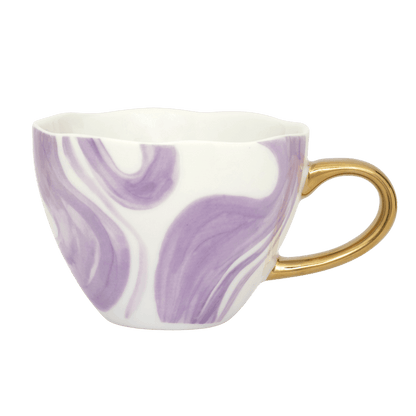 Good Morning kop Cappuccino / Thee Ø11 cm - Smaragd Violet (set van 4) - depauwwonen