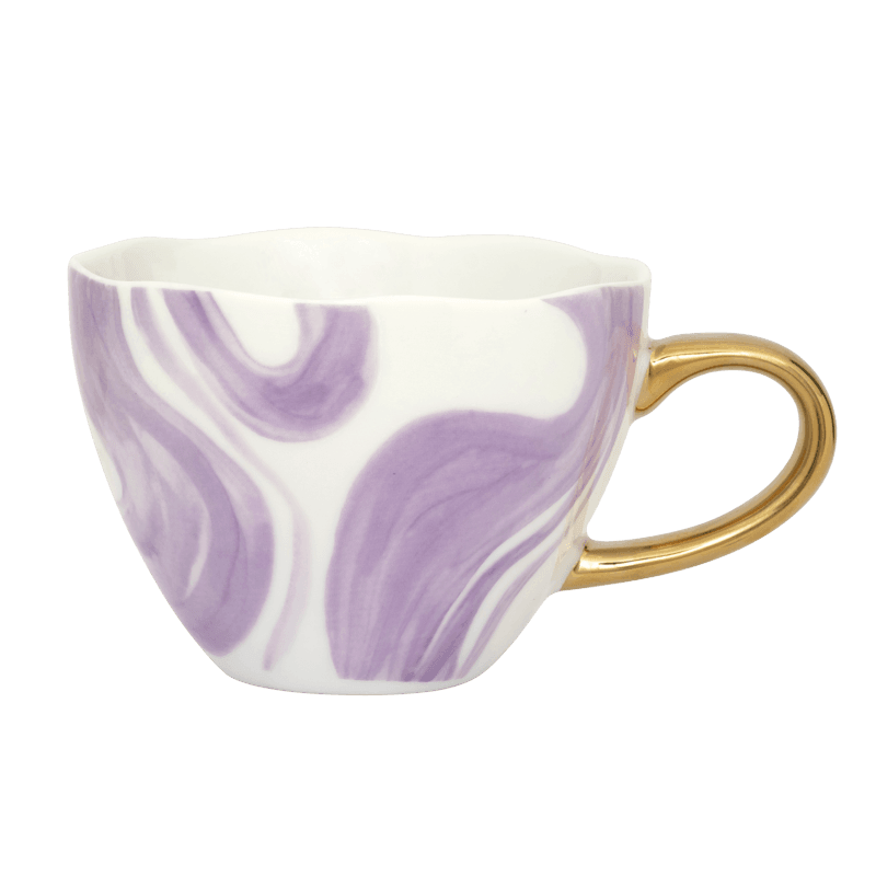 Good Morning kop Cappuccino / Thee Ø11 cm - Smaragd Violet (set van 4) - depauwwonen