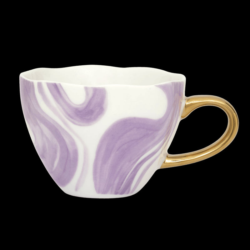 Good Morning kop Cappuccino / Thee Ø11 cm - Smaragd Violet (set van 4) - depauwwonen