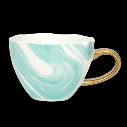 Good Morning kop Cappuccino / Thee Ø11 cm - Smaragdgroen (set van 4) - depauwwonen