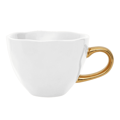 Good Morning kop Cappuccino / Thee Ø11 cm - Wit (set van 4) - depauwwonen