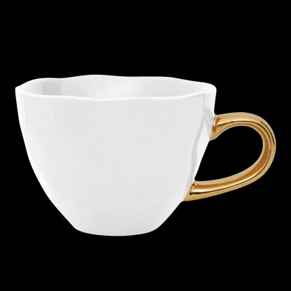 Good Morning kop Cappuccino / Thee Ø11 cm - Wit (set van 4) - depauwwonen