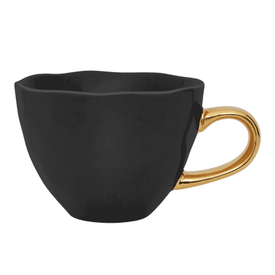 Good Morning kop Cappuccino / Thee Ø11 cm - Zwart (set van 4) by Urban Nature Culture