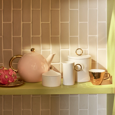 Good Morning Kop Koffie Goud (set van 4) by Urban Nature Culture