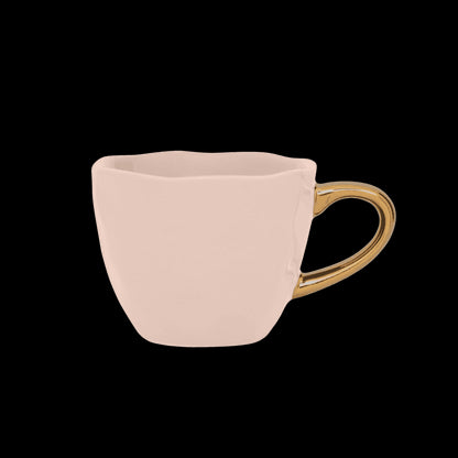 Good Morning kopje Espresso Ø6 cm - Oudroze (set van 4) - depauwwonen