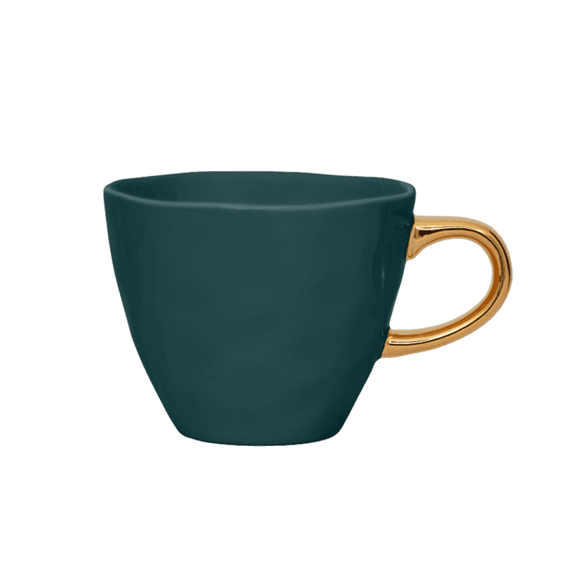 Good Morning kopje Koffie Ø8 cm - Blauw Groen (set van 4) - depauwwonen