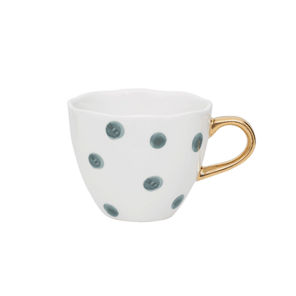 Good Morning kopje Koffie Ø8 cm - Blauw Groen Wit (set van 4) - depauwwonen