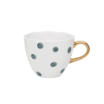 Good Morning kopje Koffie Ø8 cm - Blauw Groen Wit (set van 4) by Urban Nature Culture