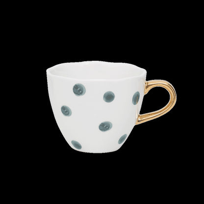 Good Morning kopje Koffie Ø8 cm - Blauw Groen Wit (set van 4) - depauwwonen