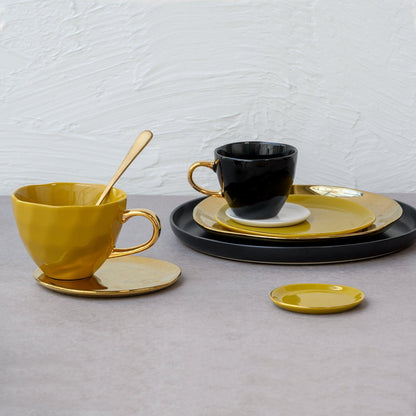 Good Morning kopje Koffie Ø8 cm - Zwart (set van 4) - depauwwonen
