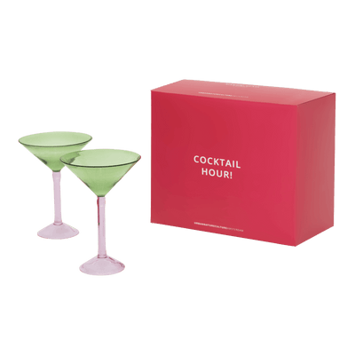 Martini cocktailglas, set van 2, in cadeauverpakking by Urban Nature Culture