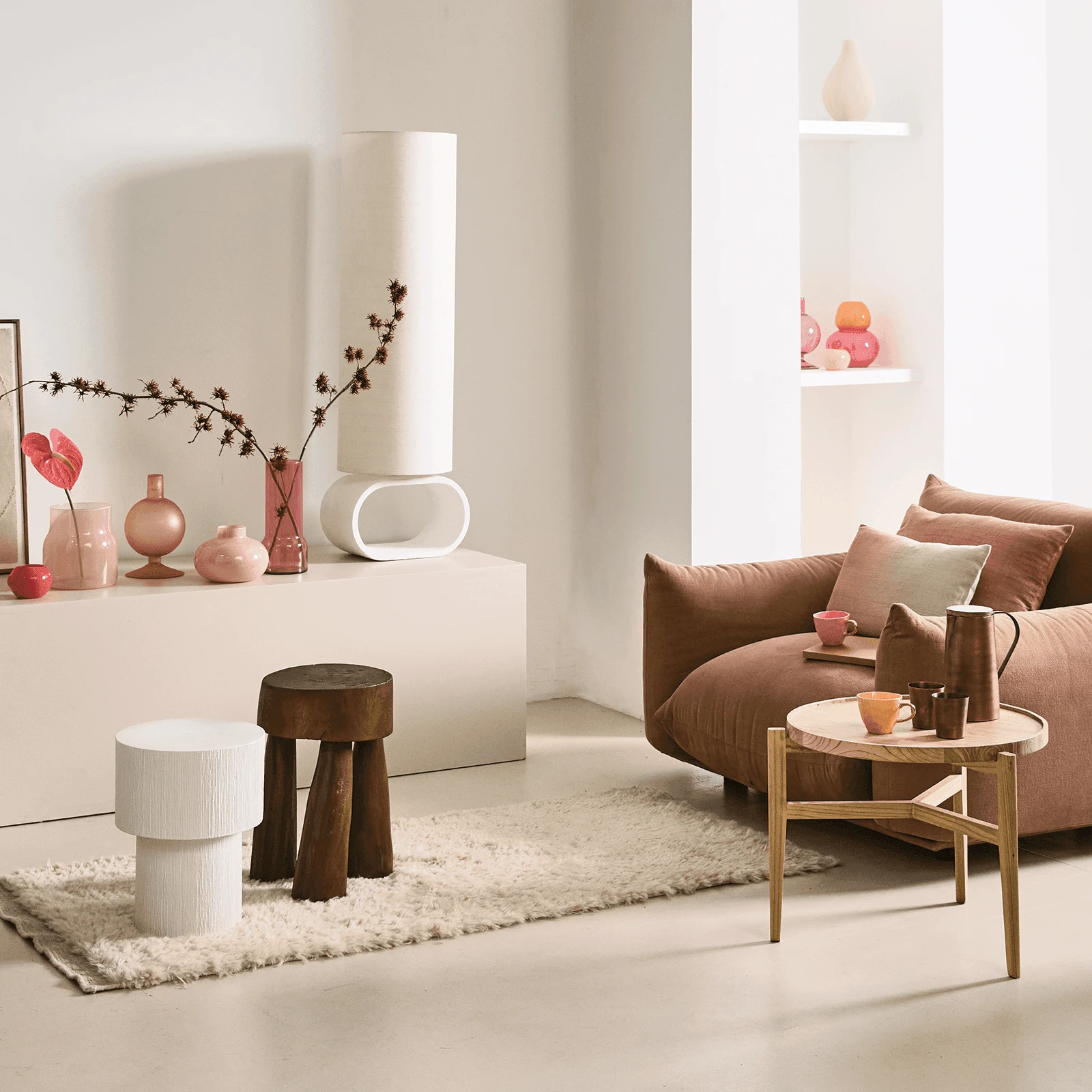 Vloerlamp Barletta Wit Ø 30 * 110 CM by Urban Nature Culture