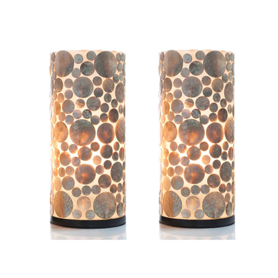 Tafellamp Coin Gold Cilinder set 2 in twee maten by VillaFlor