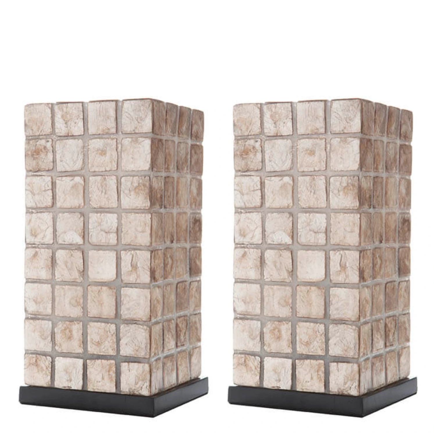 Tafellamp Moni Gold Vierkant set 2 in twee maten by VillaFlor