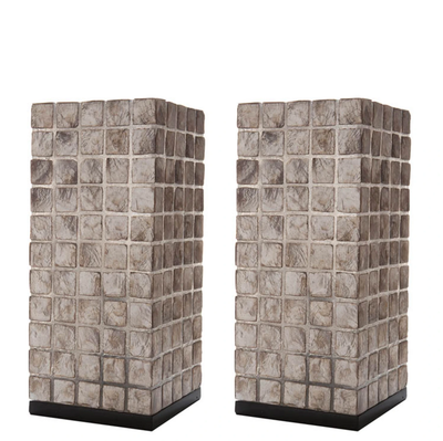 Tafellamp Moni Gold Vierkant set 2 in twee maten by VillaFlor