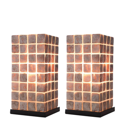 Tafellamp Moni Gold Vierkant set 2 in twee maten by VillaFlor