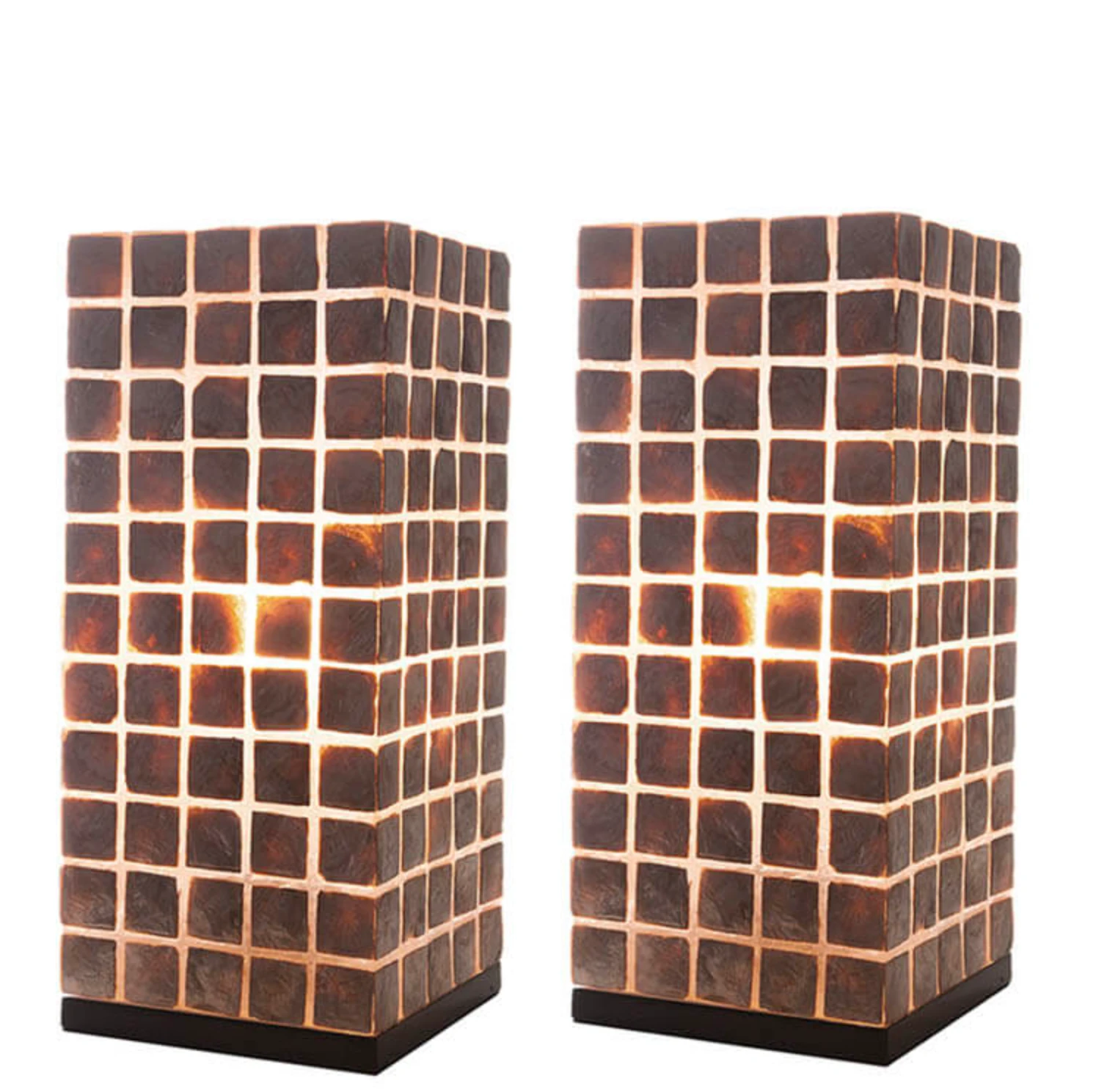 Tafellamp Moni Gold Vierkant set 2 in twee maten by VillaFlor