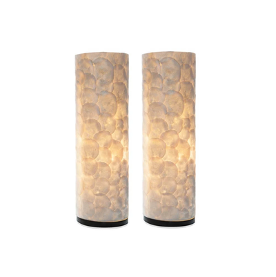 Tafellamp Full Shell Cilinder set 2 in twee maten by VillaFlor