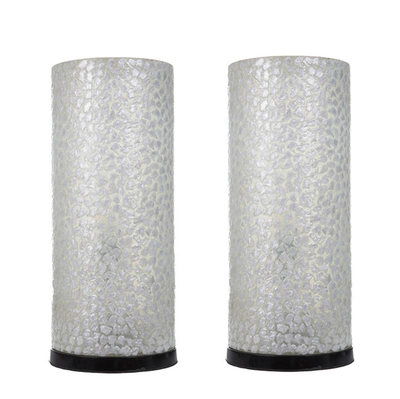 Tafellamp Wangi White Cilinder set 2 in twee maten by VillaFlor