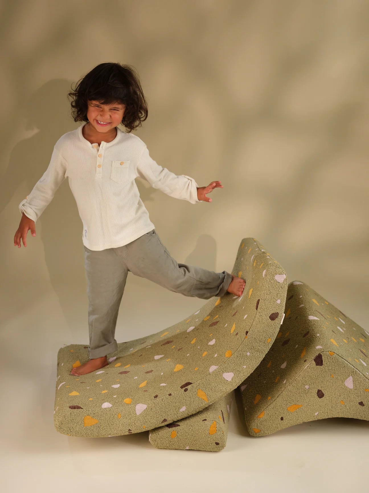 Kinderfauteuil Moon Terrazzo Moss - depauwwonen