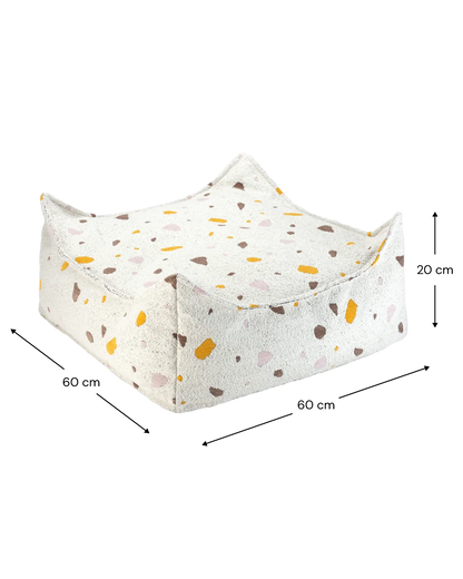 Poef Vierkant Terrazzo Marmer - depauwwonen