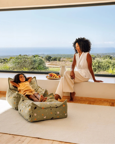 Poef Vierkant Terrazzo Moss by WigiWama