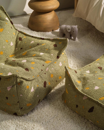 Poef Vierkant Terrazzo Moss by WigiWama