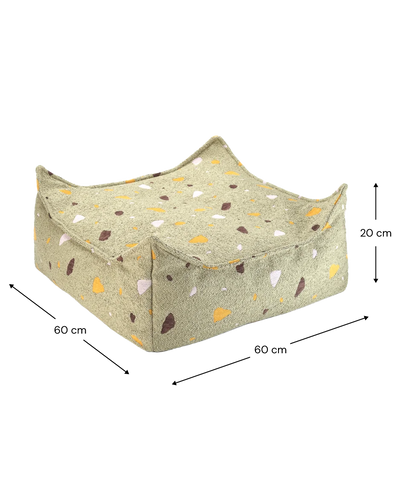 Poef Vierkant Terrazzo Moss by WigiWama