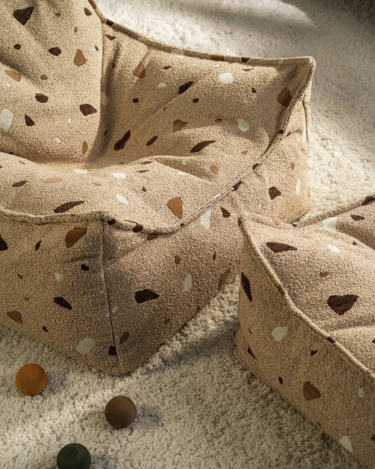 Poef Vierkant Terrazzo Sand - depauwwonen