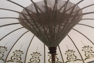 Parasol Bali Nusa Ceningan | Taupe/Goud 250cm by Wild'nChic