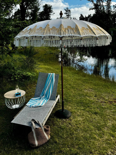 Parasol Bali Nusa Penida | Crème/Goud 250cm by Wild'nChic