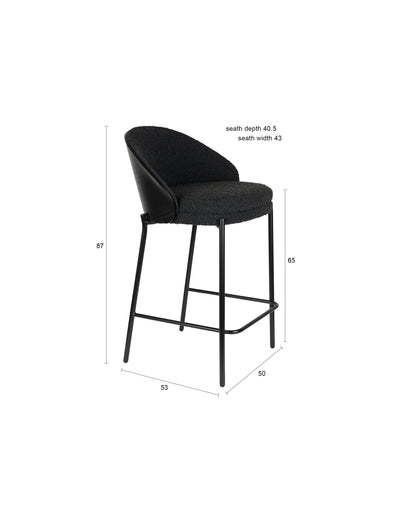 Counterstoel Rodin Bouclé Black by Dutchbone